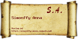 Simonffy Anna névjegykártya